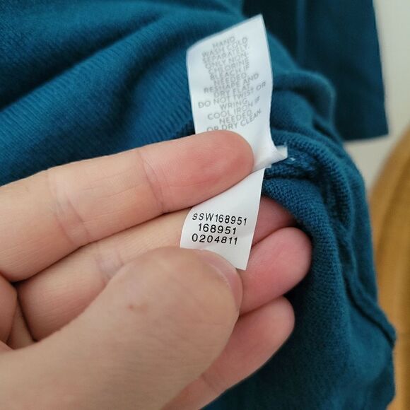 J. Jill Teal Cotton/Modal Blend Sweater Tie M - Picture 8 of 8